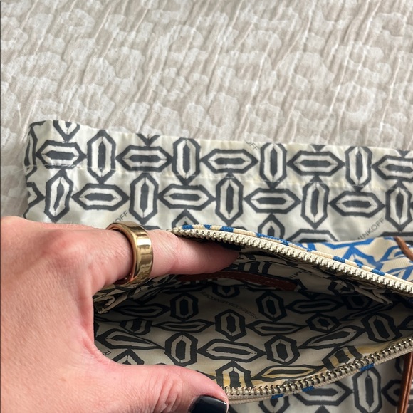 Rebecca Minkoff Tan and Blue Geometric Crossbody Bag - Picture 4 of 4